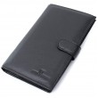 Универсальный мужской бумажник для денег и документов из натуральной кожи ST Leather 22735 Черный