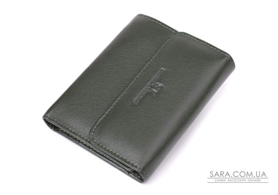 Стильный кошелек среднего размера из натуральной кожи ST Leather 23075 Зеленый