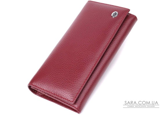 Практичный кошелек для женщин из натуральной кожи ST Leather 23098 Бордовый