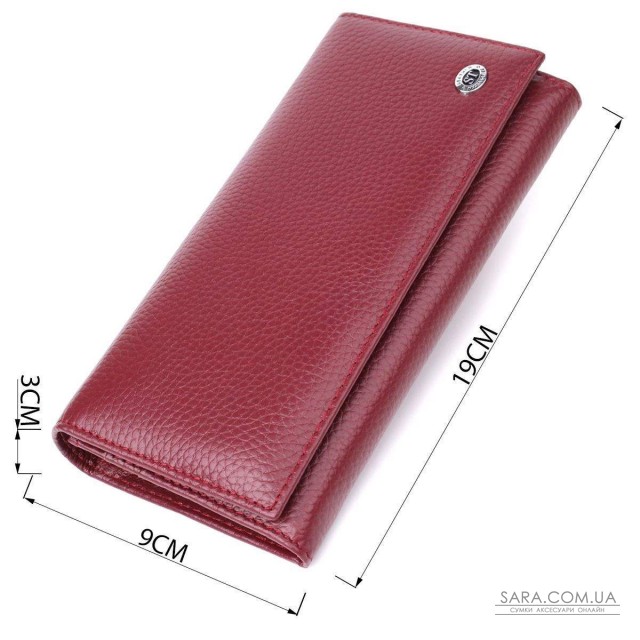 Практичний гаманець для жінок із натуральної шкіри ST Leather 23098 Бордовий Практичний гаманець для жінок із натуральної шкіри ST Leather 23098 Бордовий