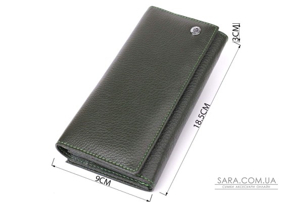 Стильный кошелек для женщин с монетницей из натуральной кожи ST Leather 23106 Зеленый