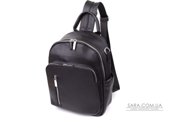 Женский рюкзак из натуральной кожи Vintage 23059 Черный