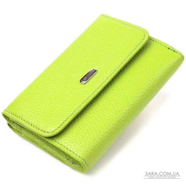 Молодежный стильный кошелек из натуральной кожи флотар CANPELLINI 21598 Салатовый Молодежный стильный кошелек из натуральной кожи флотар CANPELLINI 21598 Салатовый