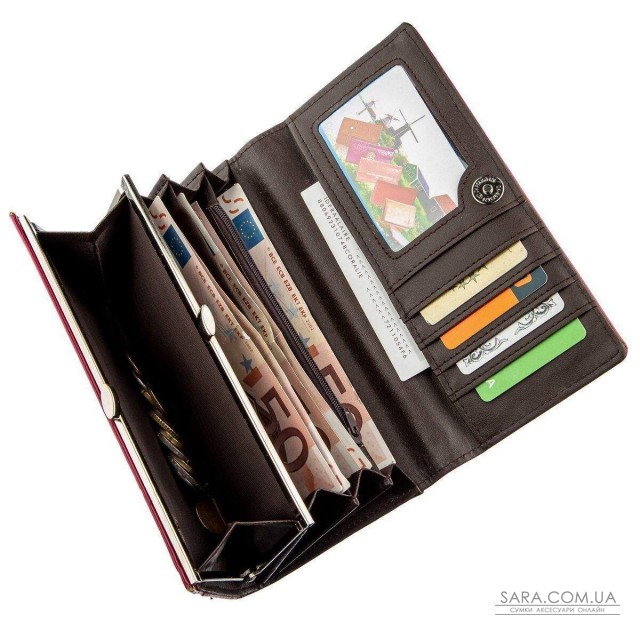 Гаманець жіночий з екошкіри гладкий KIVI 19078 Малиновий Гаманець жіночий з екошкіри гладкий KIVI 19078 Малиновий