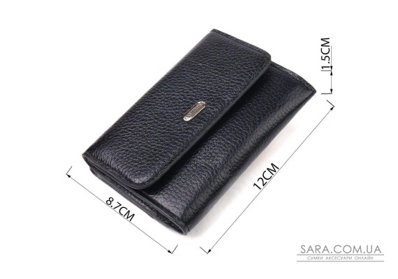 Классический женский кошелек из натуральной кожи флотар CANPELLINI 21591 Черный