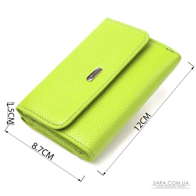 Молодежный стильный кошелек из натуральной кожи флотар CANPELLINI 21598 Салатовый Молодежный стильный кошелек из натуральной кожи флотар CANPELLINI 21598 Салатовый