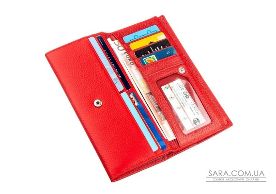 Яркий женский кошелек на кнопке ST Leather 18954 Красный