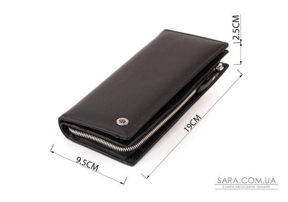 Вертикальный кошелек кожаный женский ST Leather 19274 Черный