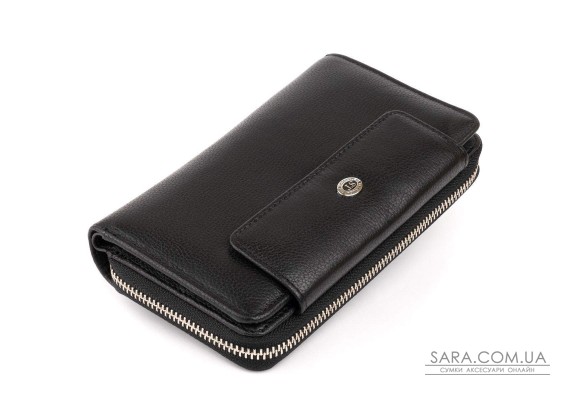 Кошелек из кожи на защелке ST Leather 19339 Черный