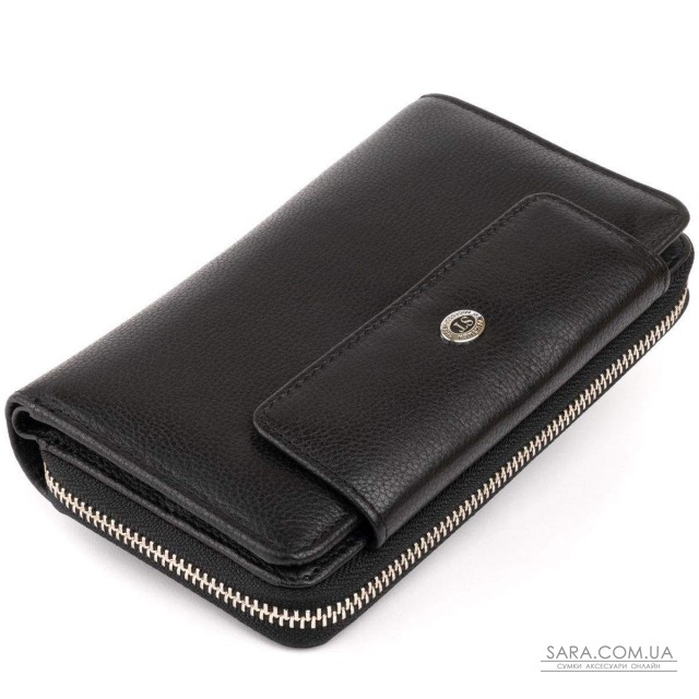 Кошелек из кожи на защелке ST Leather 19339 Черный Кошелек из кожи на защелке ST Leather 19339 Черный