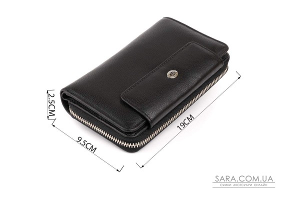 Кошелек из кожи на защелке ST Leather 19339 Черный