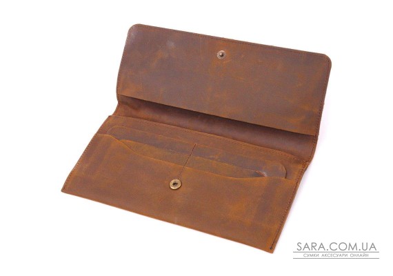 Тонкий чоловічий гаманець з натуральної вінтажної шкіри 21296 Vintage Коричневий