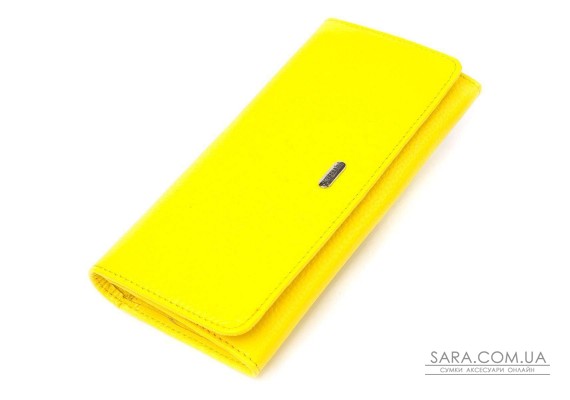 Яркий молодежный кошелек из натуральной кожи флотар CANPELLINI 21612 Лимонный