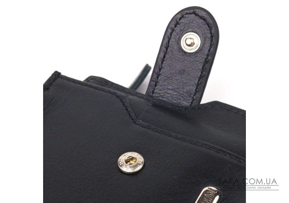 Стильний чоловічий горизонтальний гаманець із натуральної гладкої шкіри CANPELLINI 21505 Чорний