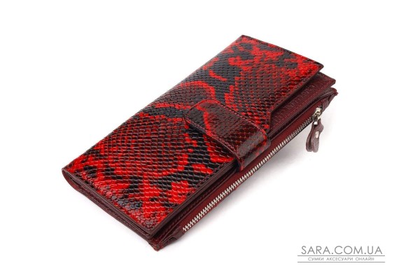 Необычный женский кошелек из натуральной кожи с тиснением под змею CANPELLINI 21647 Разноцветный