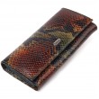 Горизонтальный женский кошелек из натуральной кожи с тиснением под змею CANPELLINI 21648 Разноцветный