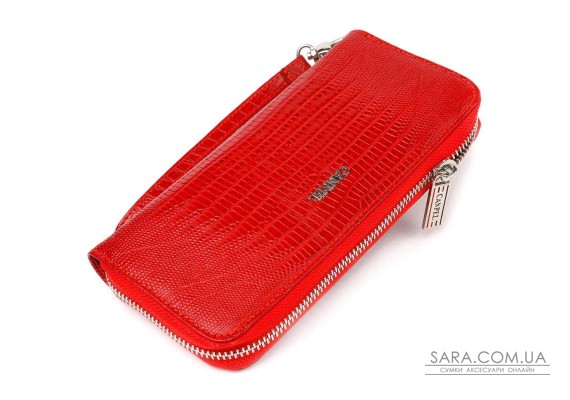 Оригинальный кошелек для женщин из натуральной фактурной кожи CANPELLINI 21613 Красный