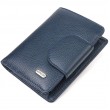 Интересный вертикальный кошелек из натуральной кожи CANPELLINI 21675 Синий