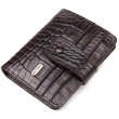 Цікавий гаманець для чоловіків з натуральної шкіри з тисненням під крокодила CANPELLINI 21689 Коричневий