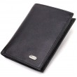 Мужской вместительный кошелек вертикального формата из натуральной кожи CANPELLINI 21753 Черный