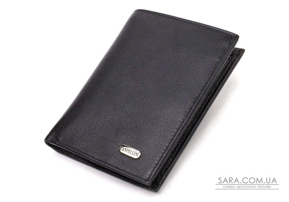 Чоловічий гаманець вертикального формату з натуральної шкіри CANPELLINI 21753 Чорний