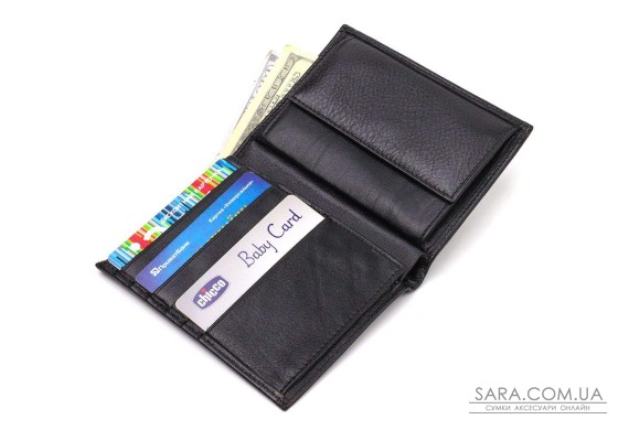 Чоловічий гаманець вертикального формату з натуральної шкіри CANPELLINI 21753 Чорний