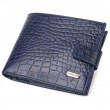 Гарний горизонтальний гаманець для чоловіків з натуральної шкіри з тисненням йод рептилію CANPELLINI 21889 Синий