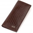 Фактурный мужской вертикальный бумажник из натуральной кожи с тиснением CANPELLINI 21899 Коричневый