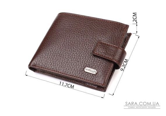 Гарний горизонтальний гаманець для чоловіків з натуральної шкіри флотар CANPELLINI 21891 Коричневий
