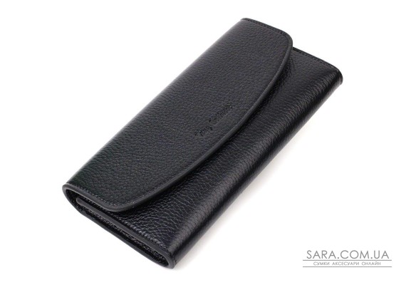 Классический женский кошелек с монетницей на молнии из натуральной кожи Tony Bellucci 21966 Черный