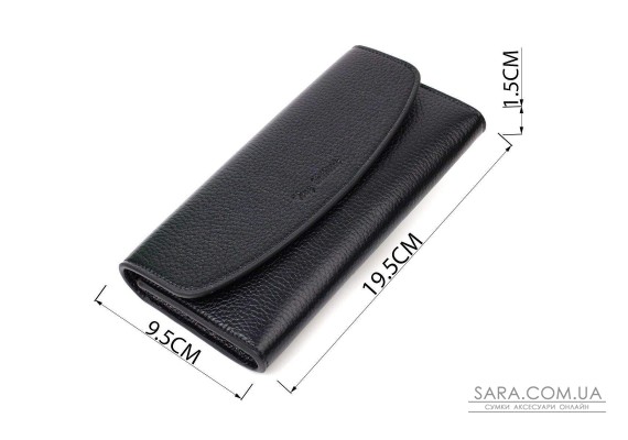 Классический женский кошелек с монетницей на молнии из натуральной кожи Tony Bellucci 21966 Черный