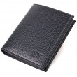 Невеликий чоловічий гаманець із натуральної зернистої шкіри без застібки BOND 21988 Чорний
