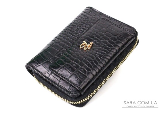 Компактный женский кошелек с вместительной монетницей на молнии из натуральной кожи Tony Bellucci 22014 Черный