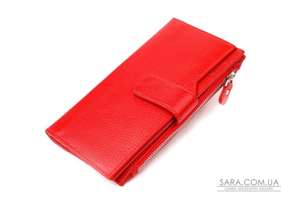 Вертикальный женский кошелек из натуральной кожи CANPELLINI 21640 Красный