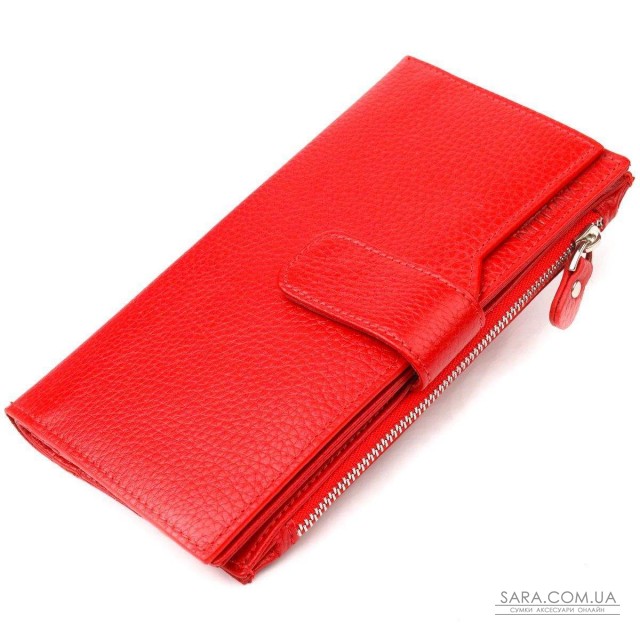 Вертикальний жіночий гаманець із натуральної шкіри CANPELLINI 21640 Червоний Вертикальний жіночий гаманець із натуральної шкіри CANPELLINI 21640 Червоний