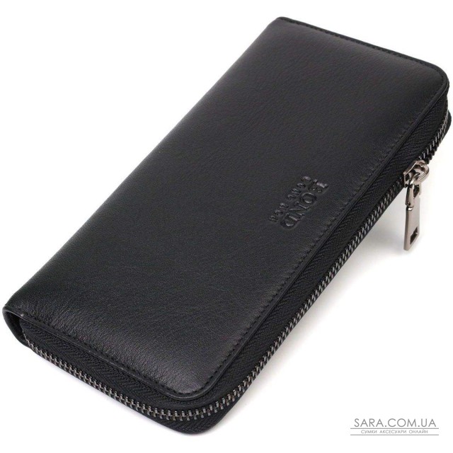 Стильний жіночий гаманець із натуральної гладкої шкіри BOND 22054 Чорний Стильний жіночий гаманець із натуральної гладкої шкіри BOND 22054 Чорний
