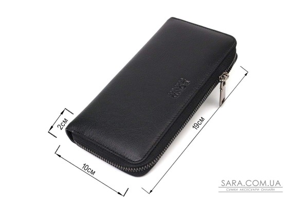 Стильный женский кошелек из натуральной гладкой кожи BOND 22054 Черный
