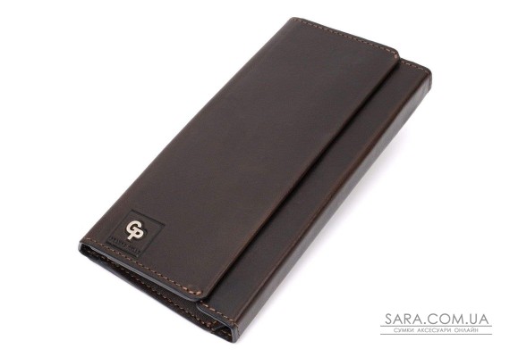 Вертикальный кошелек с отделением для телефона из натуральной кожи GRANDE PELLE 11645 Коричневый