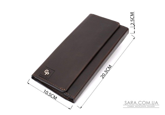 Вертикальный кошелек с отделением для телефона из натуральной кожи GRANDE PELLE 11645 Коричневый