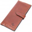Интересный вертикальный кошелек из натуральной кожи GRANDE PELLE 11660 Коричневый