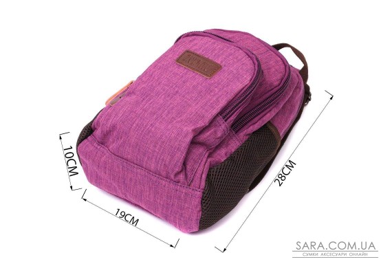 Модный рюкзак из полиэстера с большим количеством карманов Vintage 22147 Фиолетовый