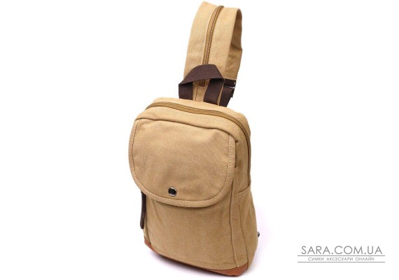 Удобный рюкзак для мужчин из плотного текстиля Vintage 22185 Песочный