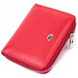 Кожаный женский кошелек на молнии с металлическим логотипом производителя ST Leather 19484 Красный