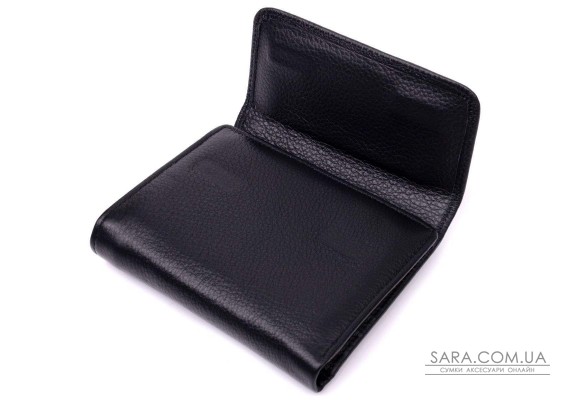 Симпатичный женский кошелек с монетницей из натуральной кожи ST Leather 19481 Черный