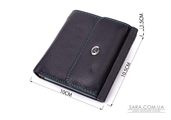 Женский оригинальный кошелек среднего размера из натуральной кожи ST Leather 19500 Черный