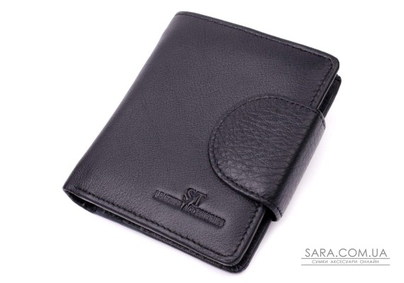 Надежный кошелек для женщин вертикального типа из натуральной кожи ST Leather 22451 Черный