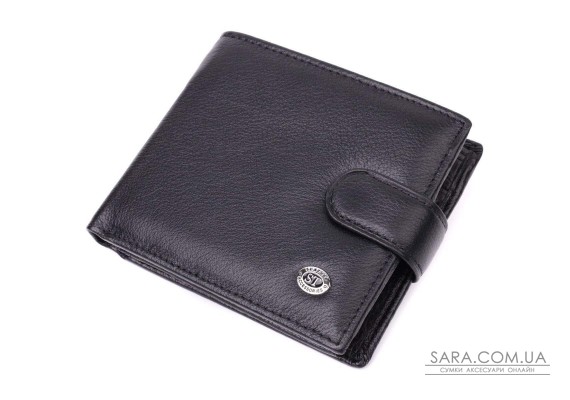 Гаманець чоловічий середнього розміру з натуральної шкіри ST Leather 22473 Чорний