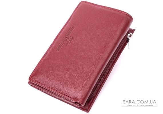 Кожаный женский кошелек в три сложения ST Leather 22489 Бордовый