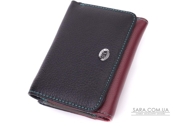 Удобный кошелек для девушек из натуральной кожи ST Leather 22497 Разноцветный