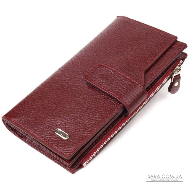 Вертикальный кошелек для женщин из натуральной кожи CANPELLINI 21645 Бордовый Вертикальный кошелек для женщин из натуральной кожи CANPELLINI 21645 Бордовый